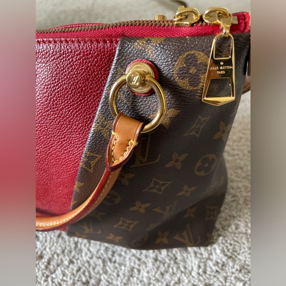 Louis Vuitton monogram V tote bag handbag Monogram Canvas and Leather Brown, Red - Picture 16 of 17